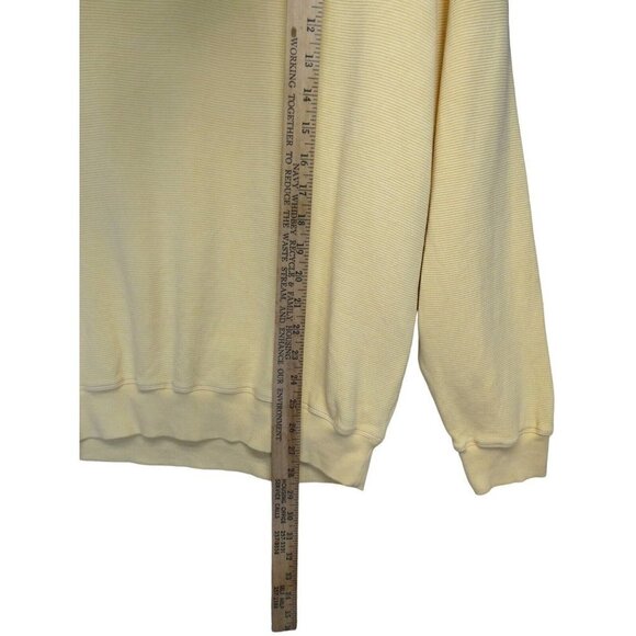 Montego Mon Mens Silk blend 1/4 zip pullover‎ sweatshirt size M Yellow texture - Picture 9 of 12